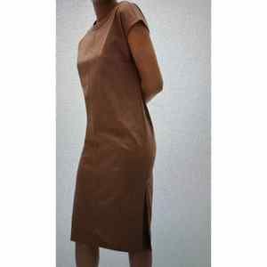 Everlane Luxe Cotton Side-Slit Tee Dress Brown SZ M